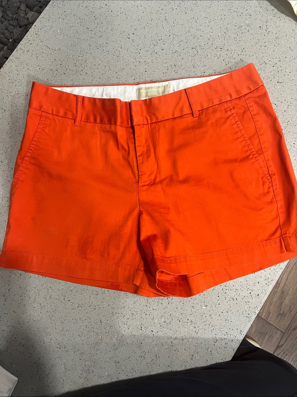 Banana Republic Bright Red/Orange Cotton Bermuda Shorts